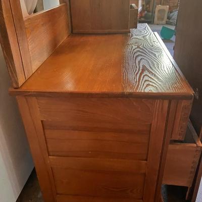 Antique Gentlemenâ€™s Hat Box Dresser & Mirror