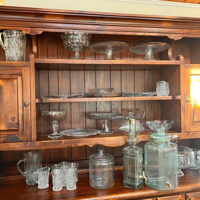Huge Vintage Lot Cut Glass - Cake Stands, Pitchers, Glasses, Bowl, etc.