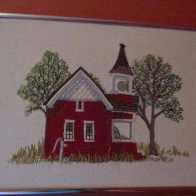 Hand Crafted Needlepoint Wall Art in Frame- Approx 18