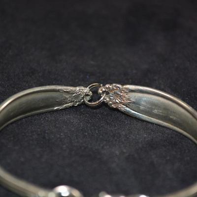Silver-Plated Dinner Ware Bracelet 7.5" 20.5g