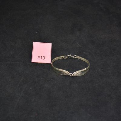 Silver-Plated Dinner Ware Bracelet 7.5" 20.5g