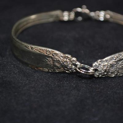 Silver-Plated Dinner Ware Bracelet 7.5" 20.5g