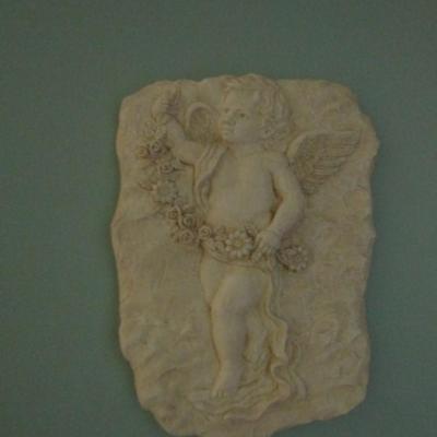 Collection of Resin Wall Art- Botanical. Cherub, and Amore