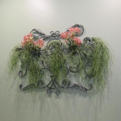 Metal Frame with Artificial Greenery Wall Decor- Approx 26 1/2