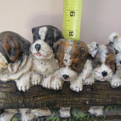 Puppy Themed Cast Metal Doorstop- Approx 8 1/4