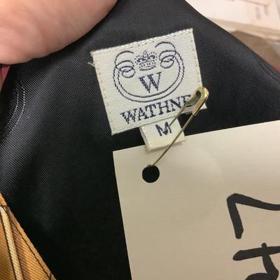 1547 WATHNE Navy & Gold Silk Vest