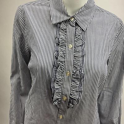 Lot 1564. Vineyard Vines Blue/White Striped Button Front Top NWT