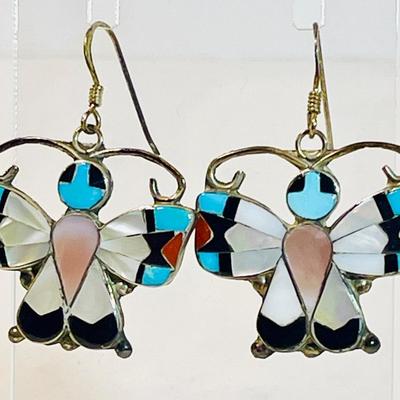 Sterling inlay earrings