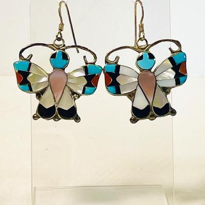 Sterling inlay earrings