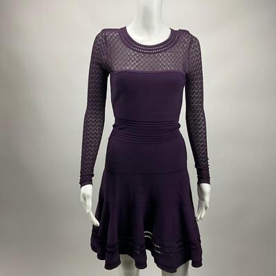 1553 Daine Von Furstenberg Fit & Flare Dress Aubergine