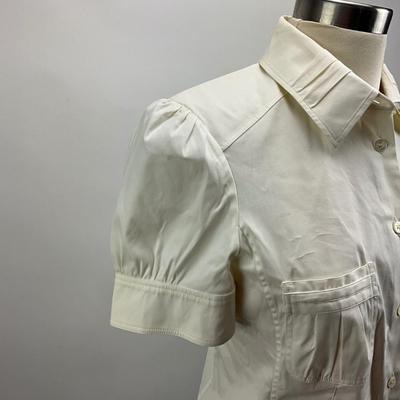 1554 Gucci White Blouse Top Sz 42