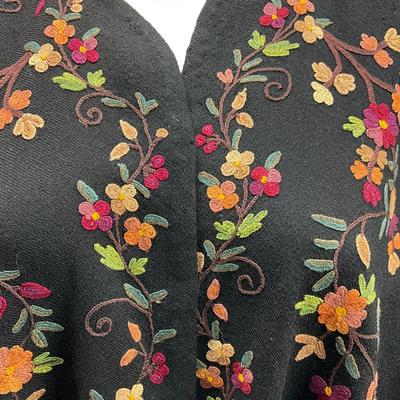 Lot 1568. Floral Embroidered Wool Shawl