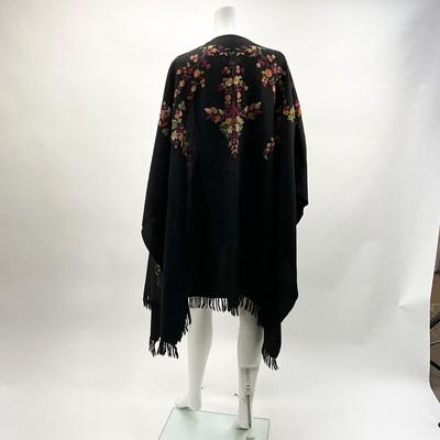 Lot 1568. Floral Embroidered Wool Shawl