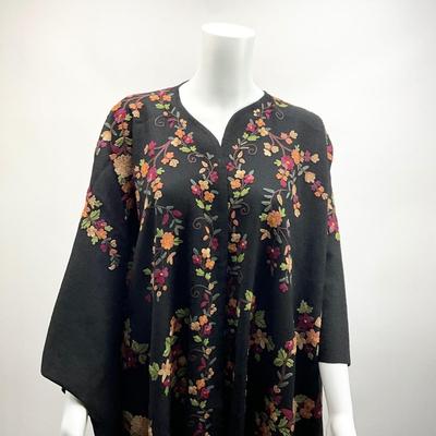Lot 1568. Floral Embroidered Wool Shawl