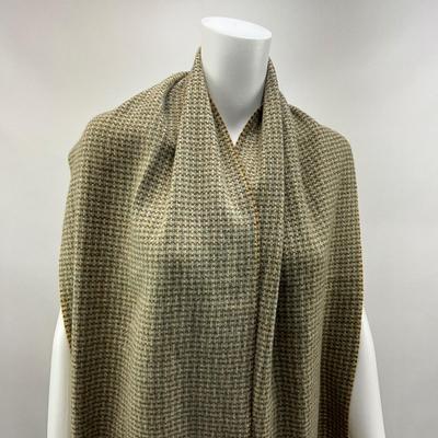 Lot. 1573. LORO PIANA - Scarf 100% Cashmere, blue/brown Herringbone