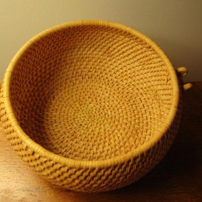 Hand Woven Basket- Possibly Long Pine Needle- Approx 8