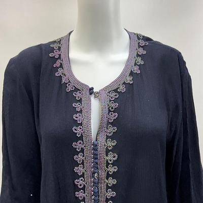 Lot 1591 Navy Blue Embroidered Caftan