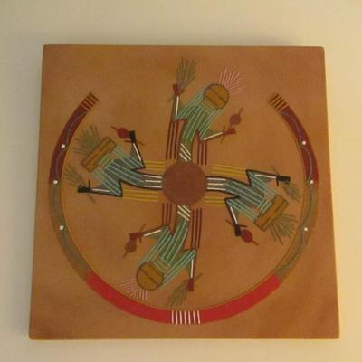 Native American Sand Painting Rainbow God- Approx 12
