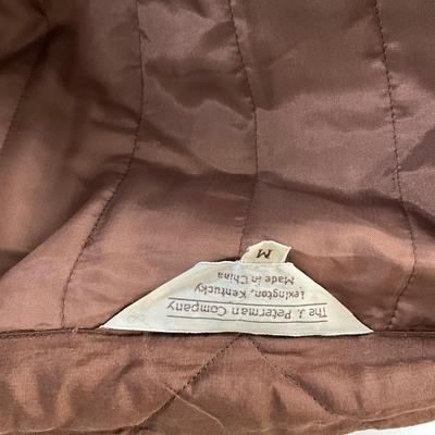 Lot 1598 Womenâ€™s Brown Leather Jacket - J. Peterman 100% Silk Jacket