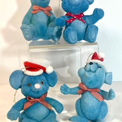 Vintage flocked ornaments