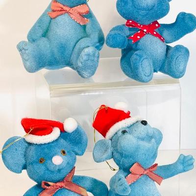 Vintage flocked ornaments