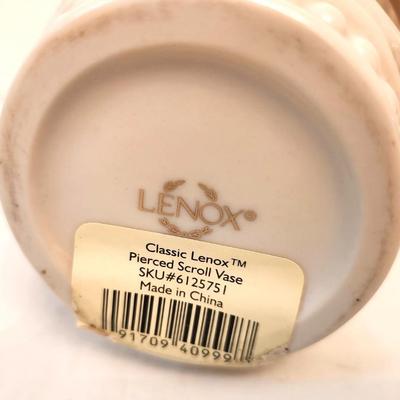 Lot #93  LENOX Porcelain Pierced Vase