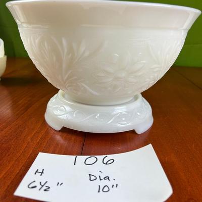 Milk Glass Punch Bowl Set