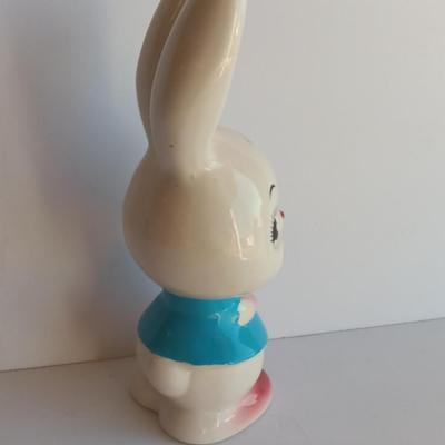 Vintage Japan Bunny Rabbit Kitsch Ceramic Rabbit Bunny Big Eyed Figurine