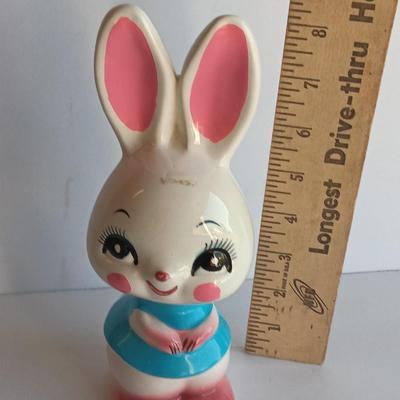 Vintage Japan Bunny Rabbit Kitsch Ceramic Rabbit Bunny Big Eyed Figurine