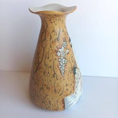 Vintage Geisha Glaze Vase Porcelain Vase Porceval Spain