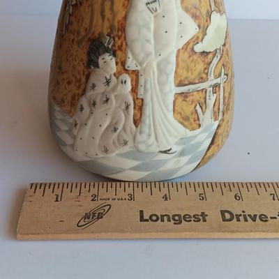 Vintage Geisha Glaze Vase Porcelain Vase Porceval Spain