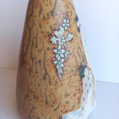 Vintage Geisha Glaze Vase Porcelain Vase Porceval Spain