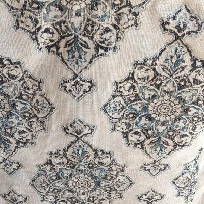 Two sets of 64" long Drapes / Curtains with metal rod rings