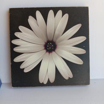 Harold Feinstein floral wall art and ASAP Always say a Prayer wall hanging