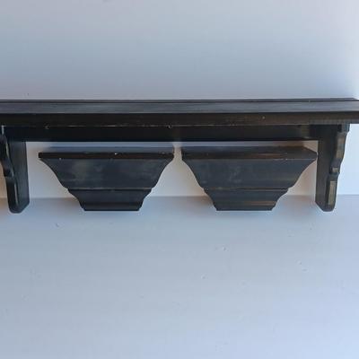 Black Wooden shelf with two smaller shelves