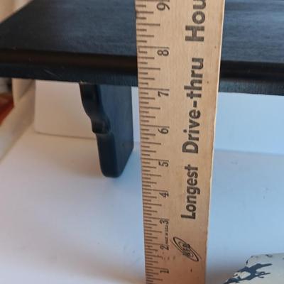 Black Wooden shelf with two smaller shelves