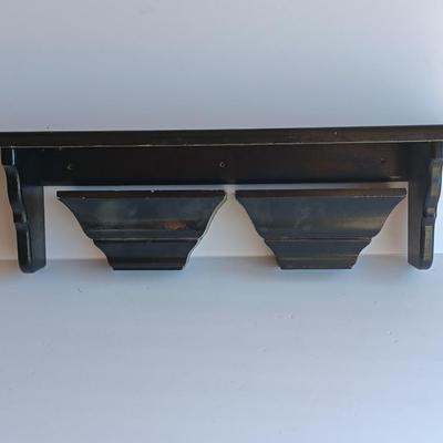 Black Wooden shelf with two smaller shelves
