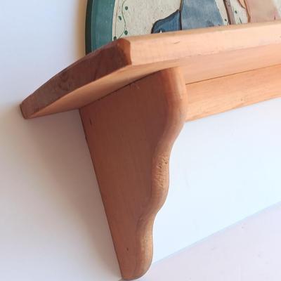 Wooden wall mount shelf with Home sweet Home wall hanging