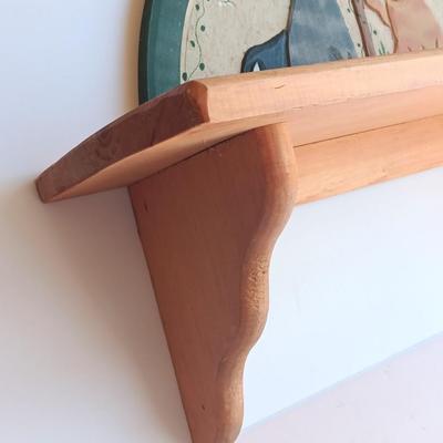 Wooden wall mount shelf with Home sweet Home wall hanging