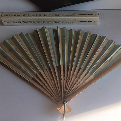 Two Asian themed collectible hand fans