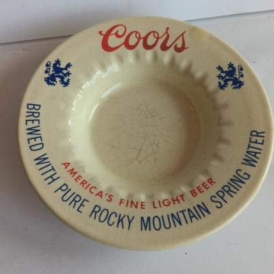 Vintage ashtrays Coors bar ashtray and Peppermill Reno Nv. ashtray