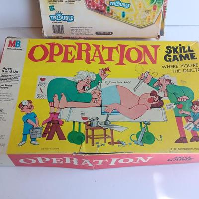 Pop-o- Matic Trouble game and Operation Game