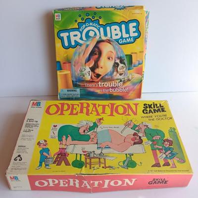 Pop-o- Matic Trouble game and Operation Game