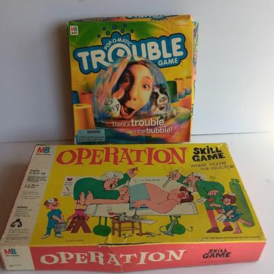 Pop-o- Matic Trouble game and Operation Game