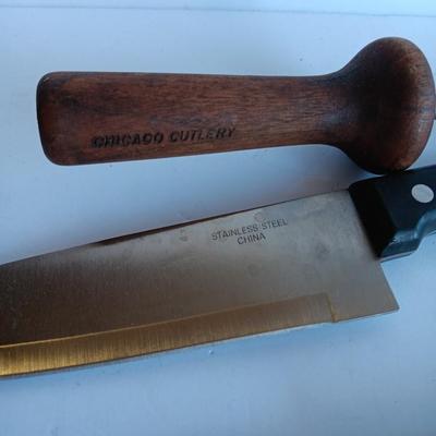 Variety of Kitchen Knives with Knife sharpener