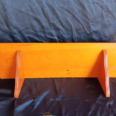Wood wall mount shelf with Home sweet home wall hanging