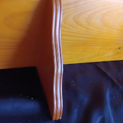 Wood wall mount shelf with Home sweet home wall hanging