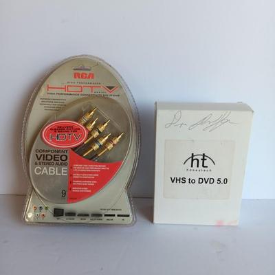 New RCA High performance AUX cables Video Stereo audio 9' long and a VHS to DVD 5.0 unit