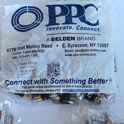 Television cable connectors and other electronic hardware