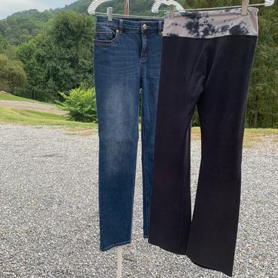 Chicoâ€™s Jeans with Vyana & Bella Canvas Yoga Pants, Size 6/S-M (O-HS)